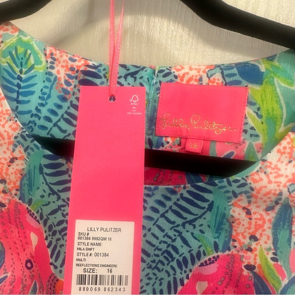 Lilly Pulitzer Mika Shift Multi Reflections Size 16 NWOT - Picture 2 of 6